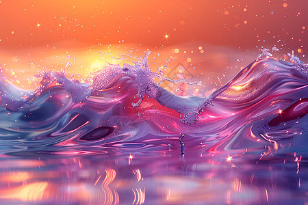 紫色的流体波浪背景图片