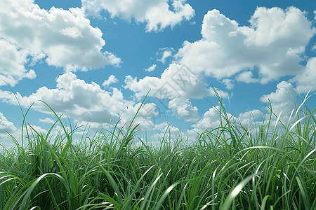 青天白云下的草原图片