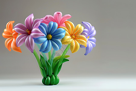 彩色塑料花束图片
