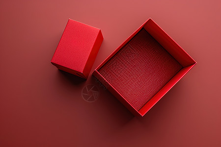 打开的红色礼盒图片