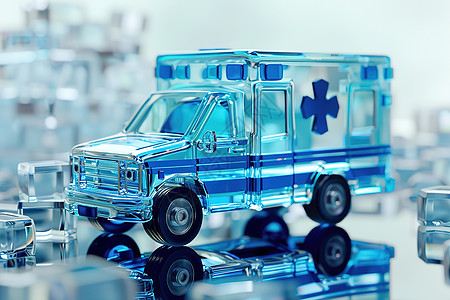 玻璃救护车模型图片