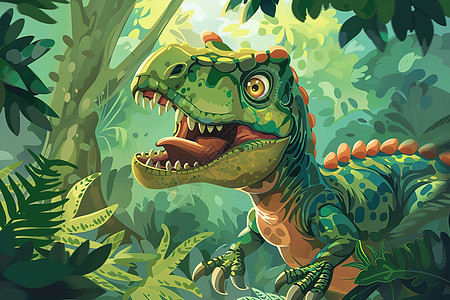 丛林中的恐龙背景图片