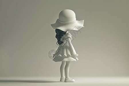 小女孩雕像穿着裙子图片