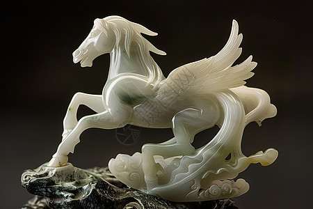 白玉马匹雕塑图片