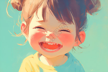 快乐大笑的女孩图片