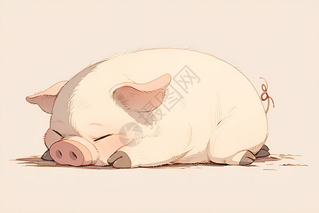 沉睡的猪图片