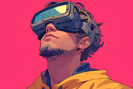 体验VR技术的男人图片