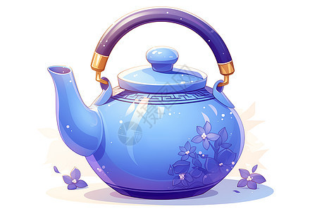 简约中式紫色茶壶图片