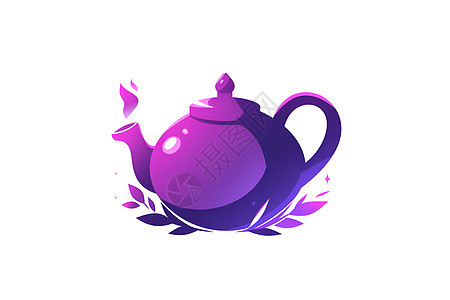 紫色简约茶壶图片