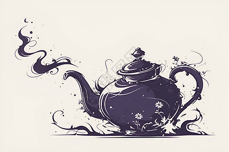 魔幻紫色茶壶图片