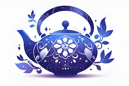 紫色的日本茶壶图片