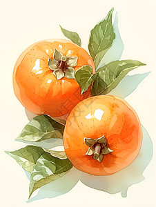 金黄的成熟柿子图片