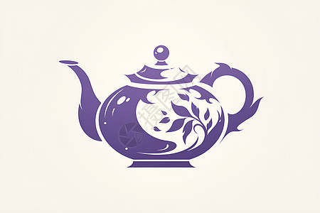 紫色茶壶造型图片