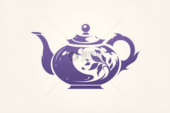 紫色茶壶造型图片