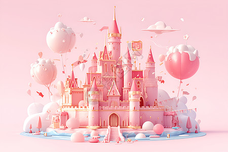 粉色梦幻城堡图片
