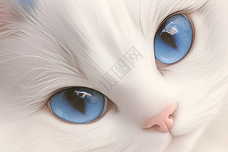 优雅猫咪的蓝眼睛图片