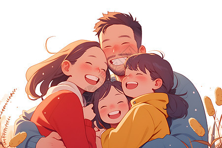 家庭幸福的拥抱图片