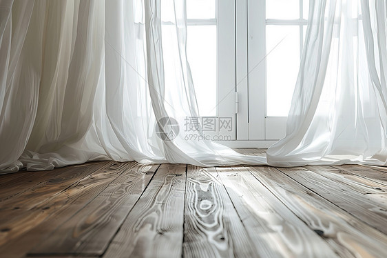 白色的窗帘图片