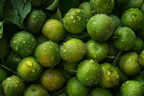 清脆果实上的水滴图片