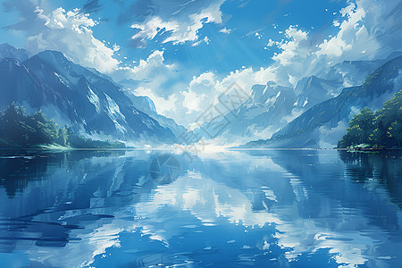湖泊仙境图片