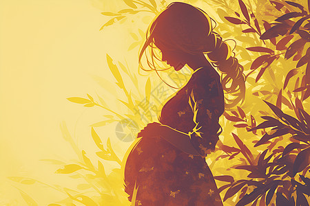 画作的怀孕女人图片