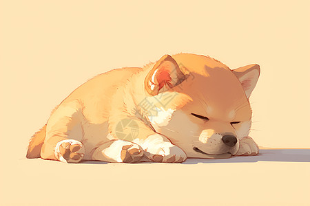 阳光下睡觉的小狗图片