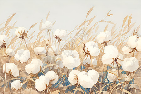 成熟的农业棉花背景图片