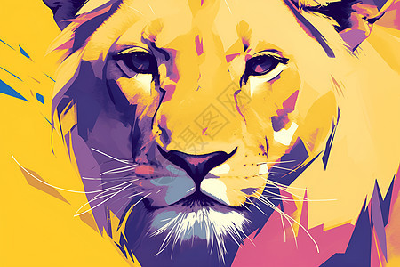 绘画的动物狮子图片