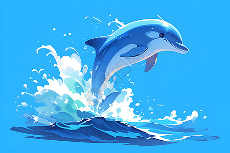 欢快海洋中的海豚图片