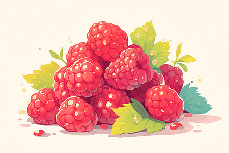 成熟的可口树莓图片