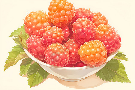 盘子里的树莓图片