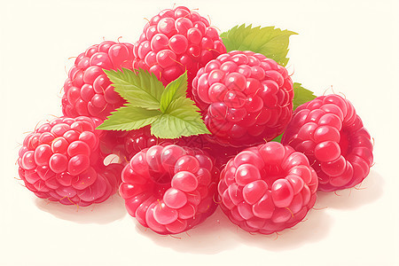 红色的树莓图片