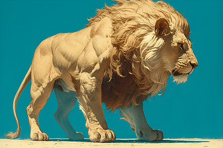 绘画的狮子动物图片