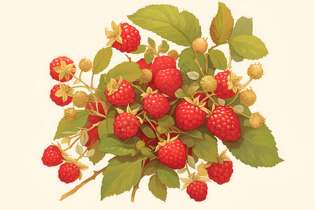 红色的树莓图片