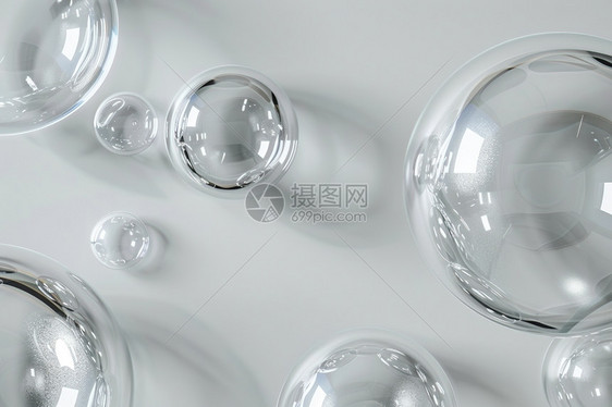 一群透明气泡图片