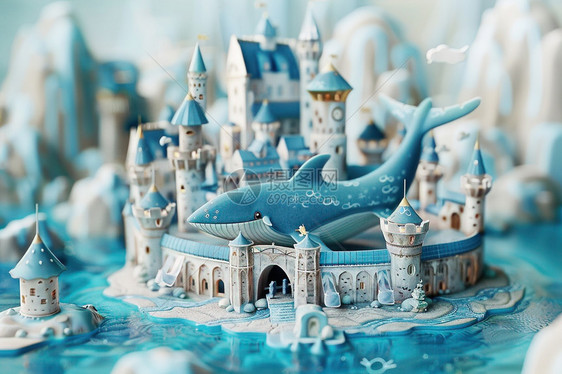 蓝色鲸鱼城堡图片