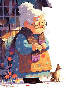 白头发老奶奶背景图片