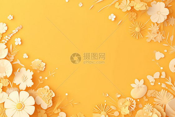 黄色背景上的雏菊图片
