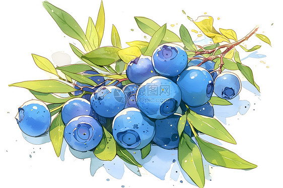 新鲜蓝莓的自然之美图片
