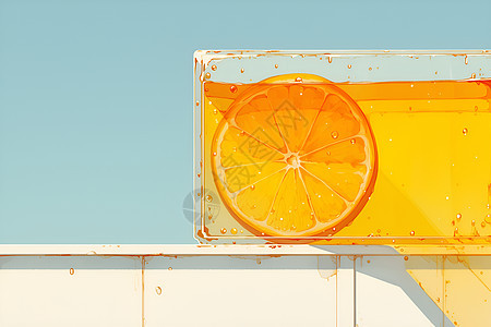 阳光里的橙片背景图片
