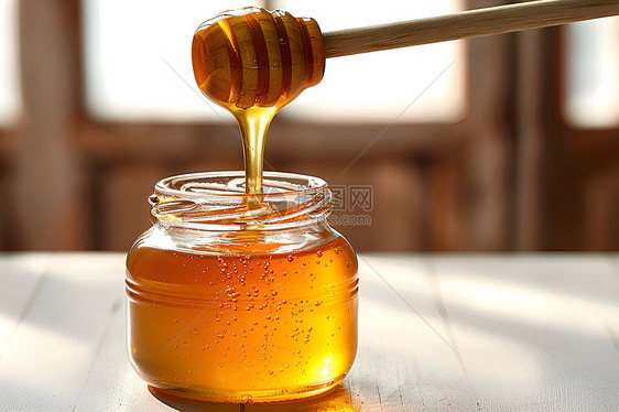 勺子上的蜂蜜图片