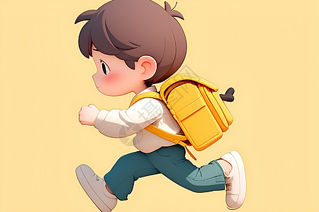背着书包的男孩图片