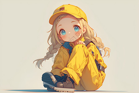 可爱黄衣少女图片