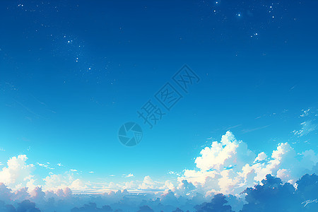 蓝天里的白云图片