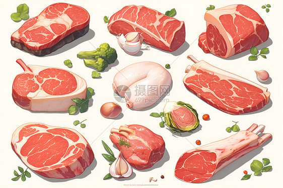 肉类与蔬菜图片