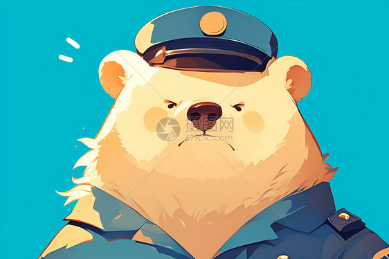 熊穿着警察制服图片