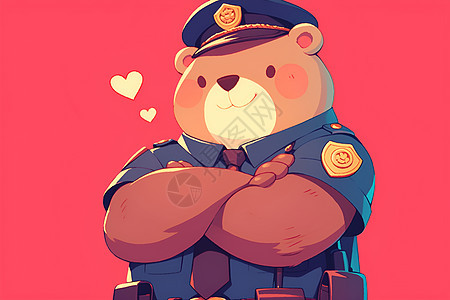 可爱熊熊警察图片