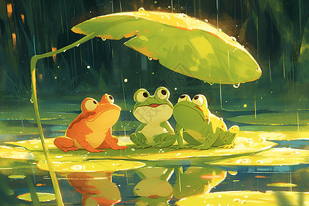 雨中的青蛙图片