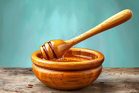 木碗里的蜂蜜图片
