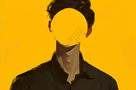 黄色圆圈遮挡的男人图片